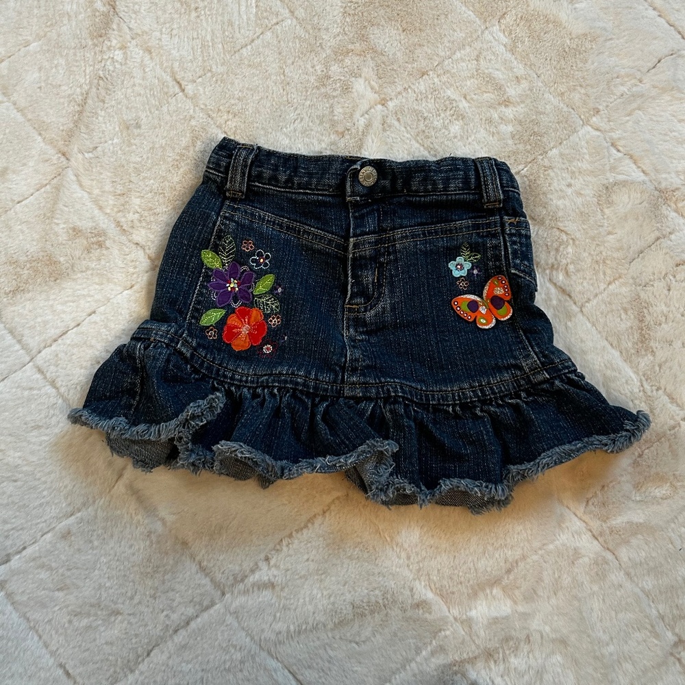 THE CHILDREN’S PLACE Denim Skirt and Burgundy Corduroy Skirt Bundle SIZE 4 - Picture 2 of 7